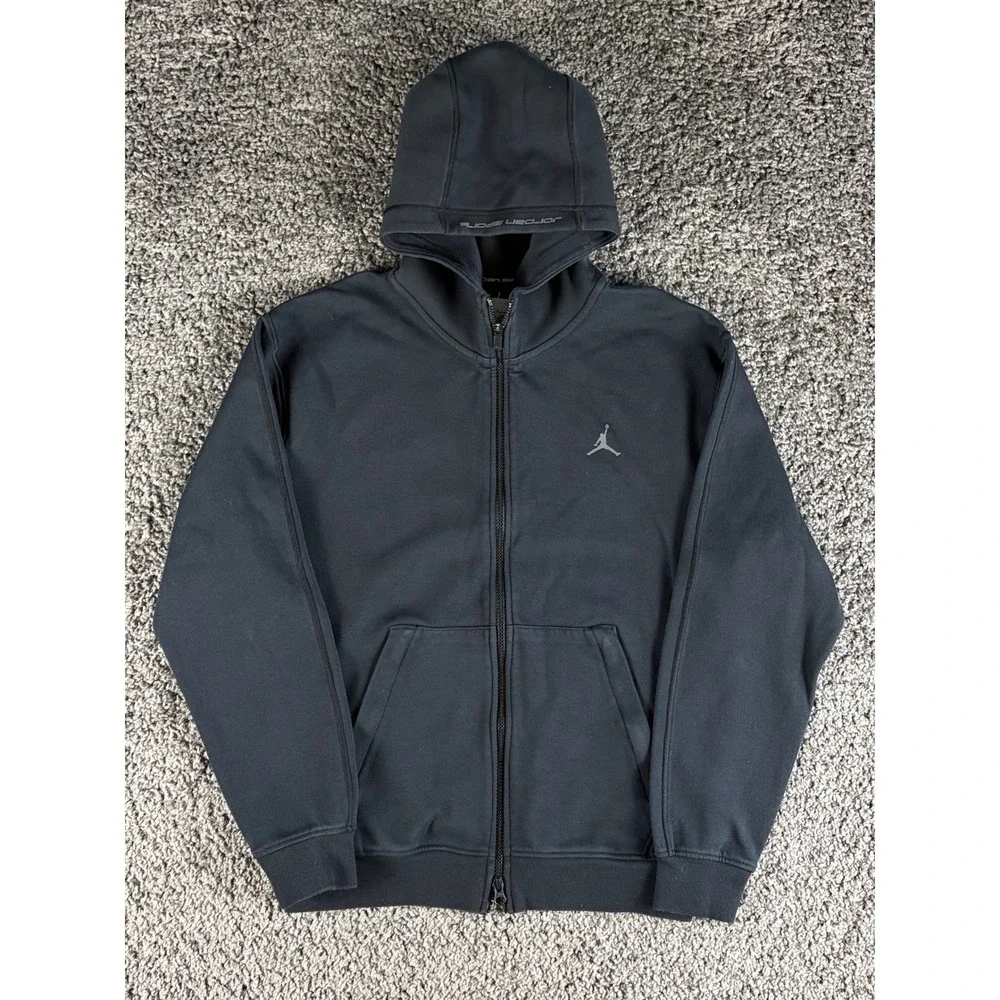 Jordan Sport Dri-FIT Full Zip Hoodie Black Mens Small Jumpman Sweatshirt